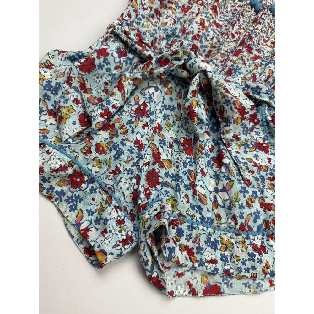 Girls Poupette St. Barth Floral Romper Size M - Picture 4 of 7